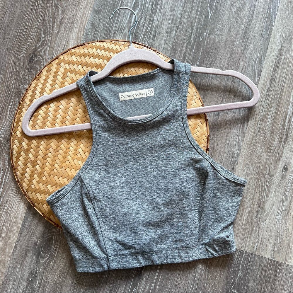 Outdoor voices Athena heathered gray croptop‎ women’s size s